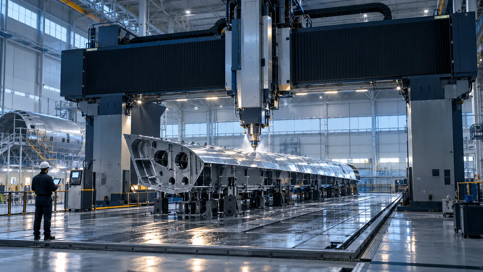 Fraiseuse CNC à portique de grande dimension